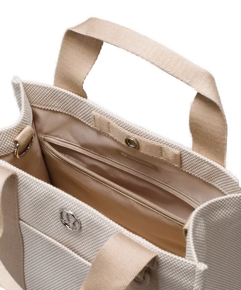 Lululemon Two-Tone Canvas Mini Tote Bag 4.5L Mojave Tan/Light Ivory