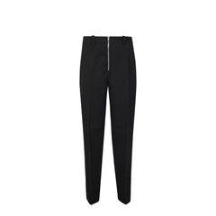 Adjustable drawstring waist. Tapered cut. Front zip closure. Side pockets