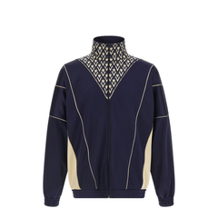 Toute La V Print Zipper Sweatshirt - Blue