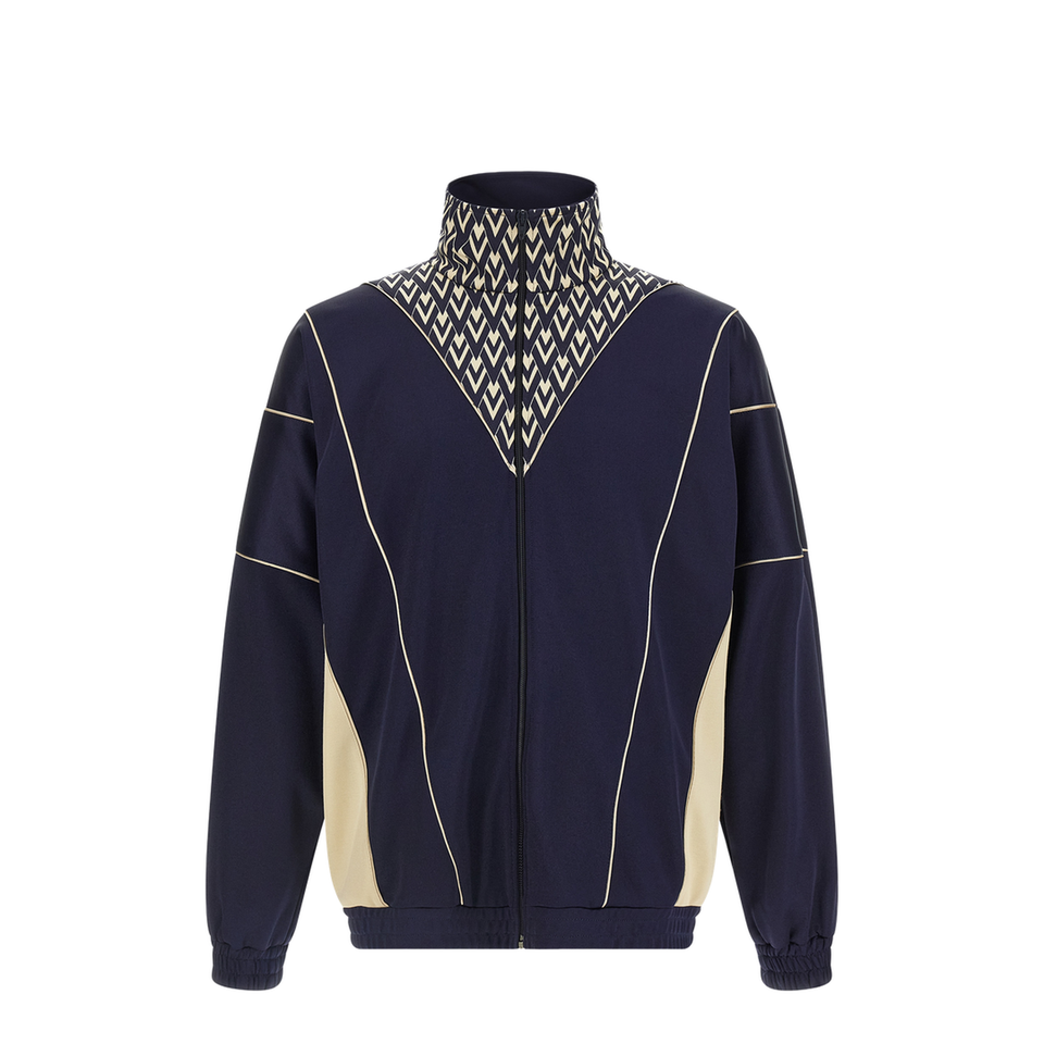Toute La V Print Zipper Sweatshirt - Blue