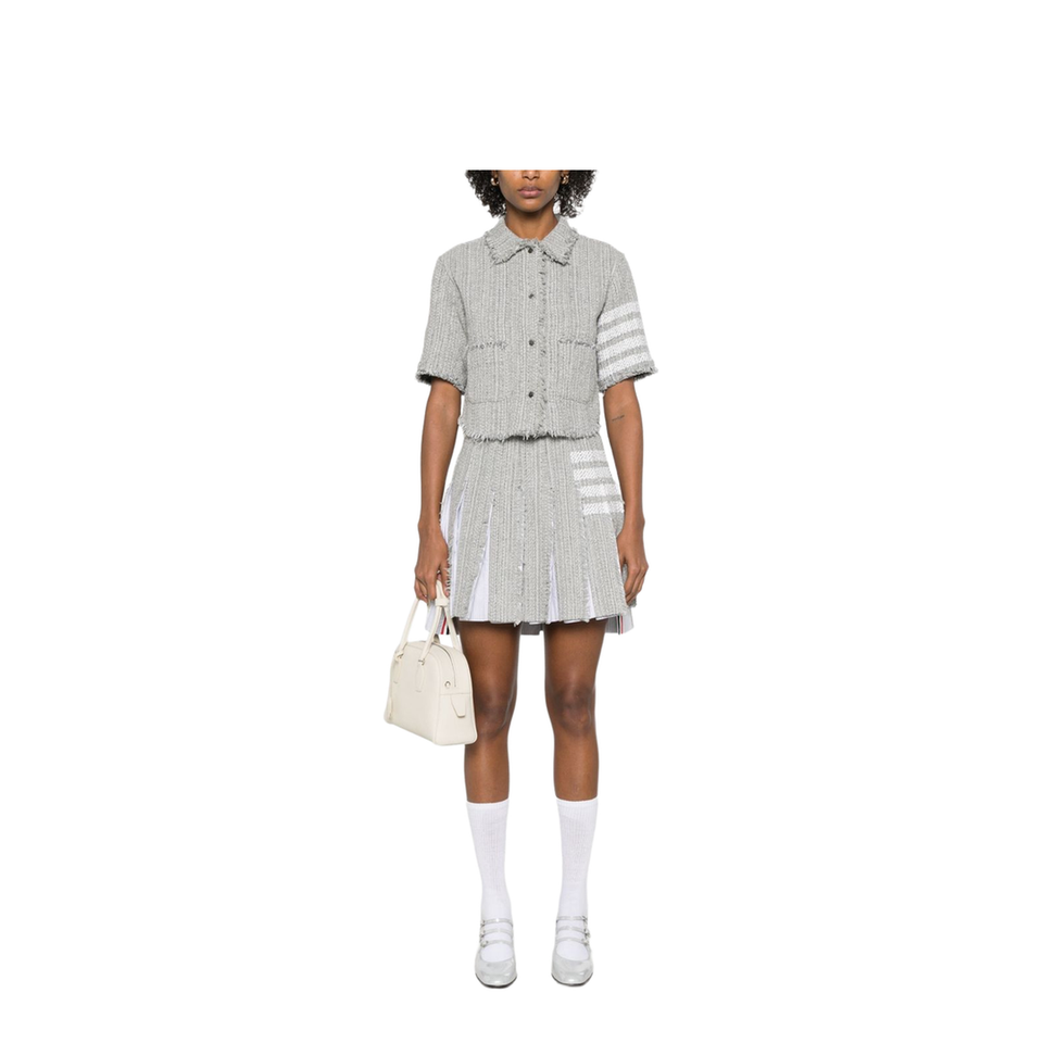 Pleated Tweed Skirt