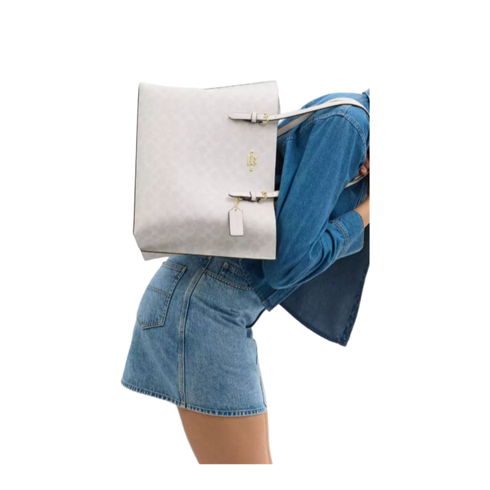 Mollie Tote Bag In Signature Canvas White