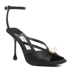 Embellished Satin Sandals