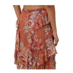 Orange Cotton Long Skirt