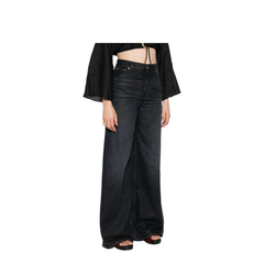 High-rise wide-leg jeans in denim