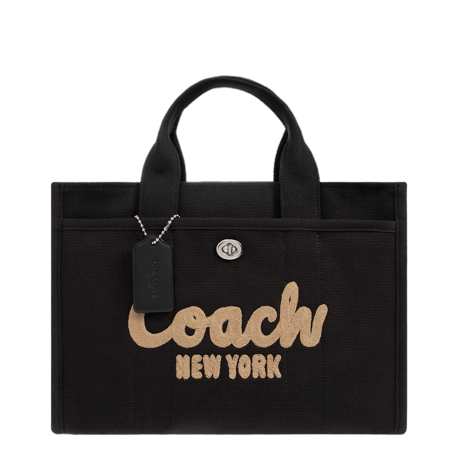 Logo Canvas Cargo Tote Bag - Black