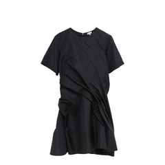 Draped Dress in Silk Black