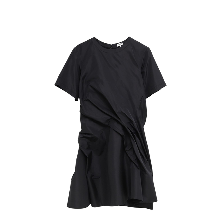 Draped Dress in Silk Black