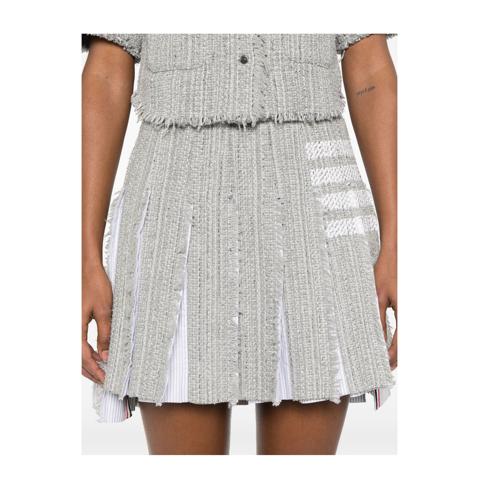 Pleated Tweed Skirt