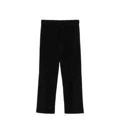 Black Elasticated Waistband Plissé Effect