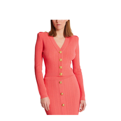 Long-sleeved cable-knit cardigan