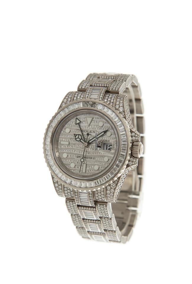 Rolex | GMT-Master II | 116769TBR - factory Dimond set | White gold | 40 mm | White gold | White | Automatic