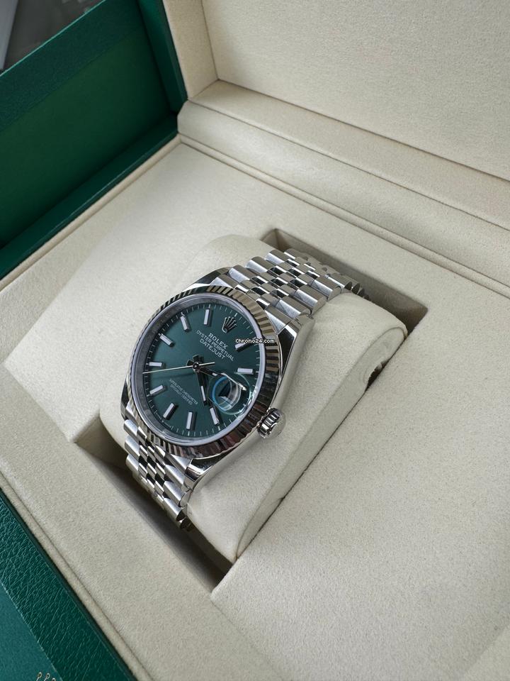 Rolex | Datejust | 126234 | Gold/Steel | 36 mm | Steel | Green | Automatic