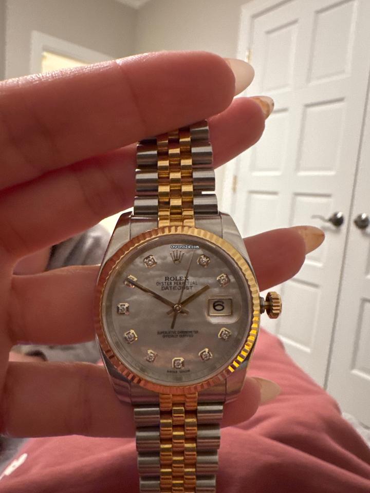 Rolex | Datejust | 116233 | Yellow gold | 36 mm | Gold/Steel | White | Automatic