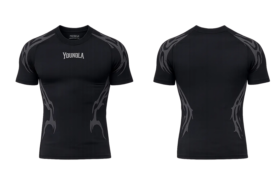 Gothic Compression Tees Black/Blue