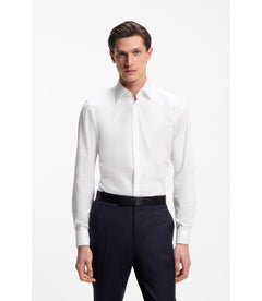 Boss Slim Fit Dress Shirt In Easy Iron Stretch Cotton White