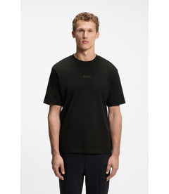Boss Cotton Jersey T-Shirt With Logo Detail Black