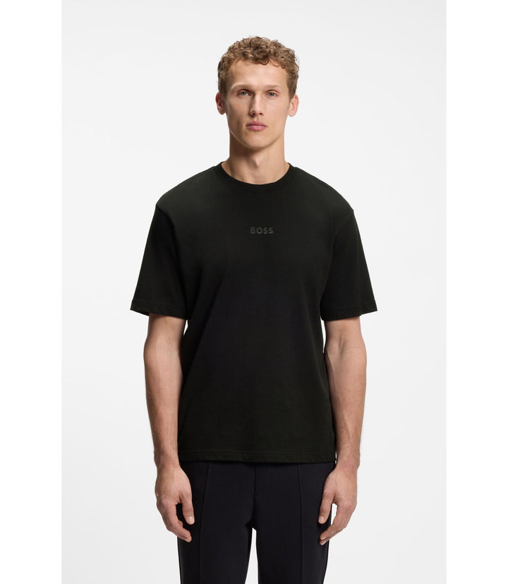 Boss Cotton Jersey T-Shirt With Logo Detail Black