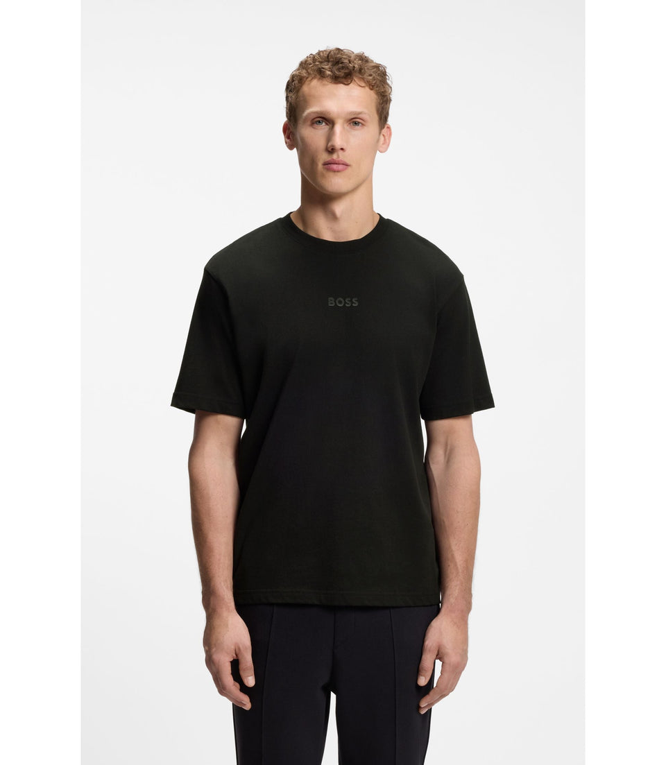 Boss Cotton Jersey T-Shirt With Logo Detail Black