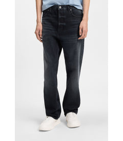 Hugo Blue Black Baggy Fit Jeans In Rigid Denim Dark Blue