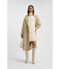 Boss Rollneck Sweater Dress In Virgin Wool And Cashmere White Women's
