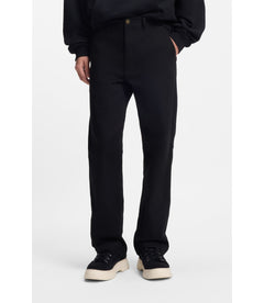 Hugo Regular Fit Trousers In Stretch Cotton Canvas Black