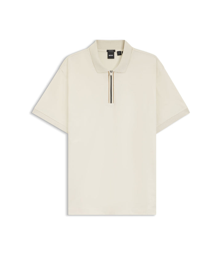 Boss Regular Fit Polo Shirt In Mercerized Cotton White