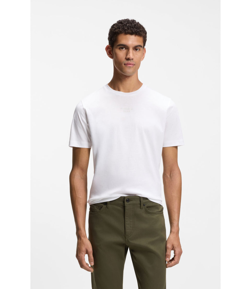Boss Porsche X Boss Mercerized Cotton T Shirt With Rear Graphics White