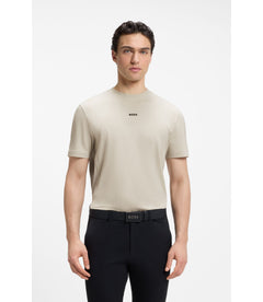 Boss Relaxed Fit T-Shirt In A Stretch Cotton Blend Light Beige