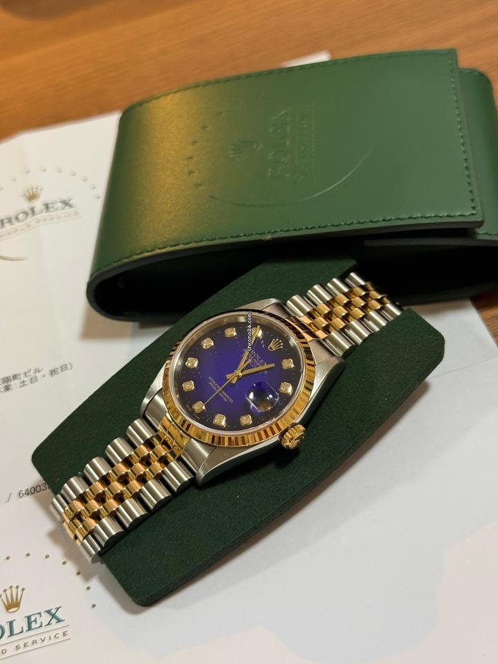 Rolex | Datejust | 16233 | Gold/Steel | 36 mm | Gold/Steel | Blue | Automatic