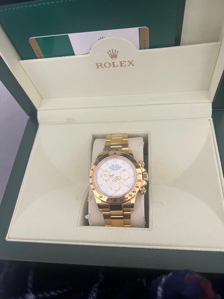 Rolex | Daytona | 116528 | Yellow gold | 40 mm | Yellow gold | White