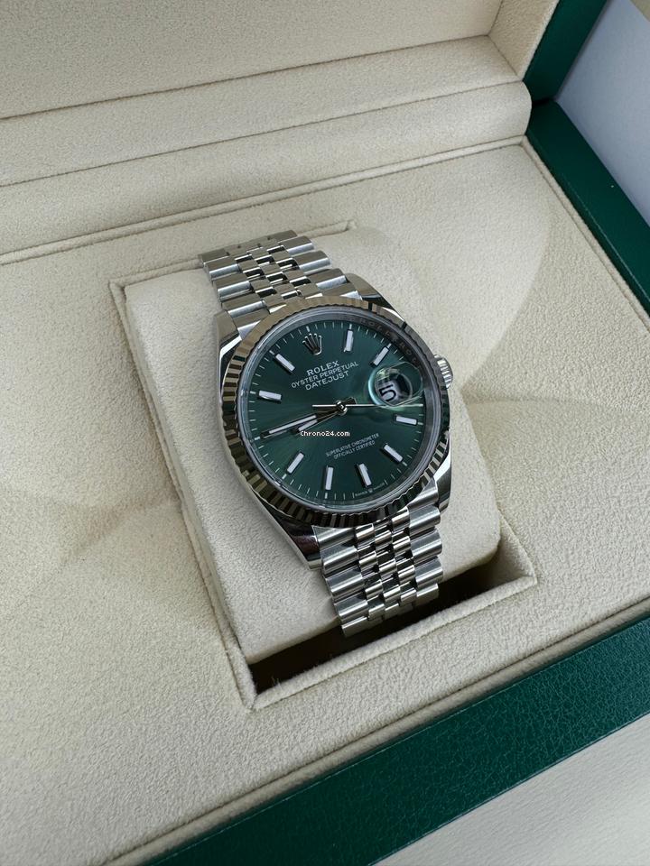 Rolex | Datejust | 126234 | Gold/Steel | 36 mm | Steel | Green | Automatic