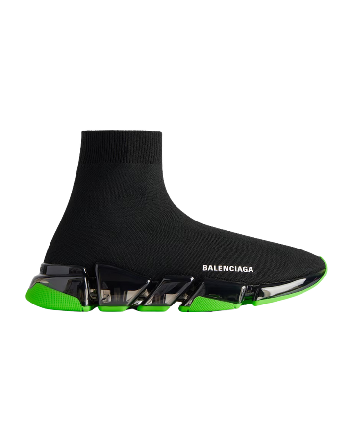 Balenciaga Speed 2.0 Sneaker Clear Sole - Black Neon Green
