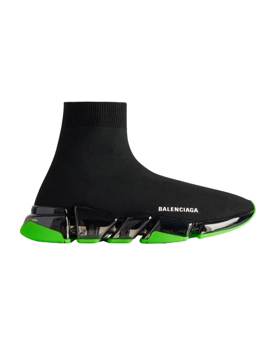 Balenciaga Speed 2.0 Sneaker Clear Sole - Black Neon Green