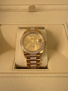 Rolex | Day-Date | 128348RBR | Yellow gold | 36 x 43 mm | Yellow gold | Champagne | Automatic