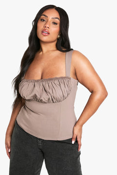 Plus Ruched Strappy Corset