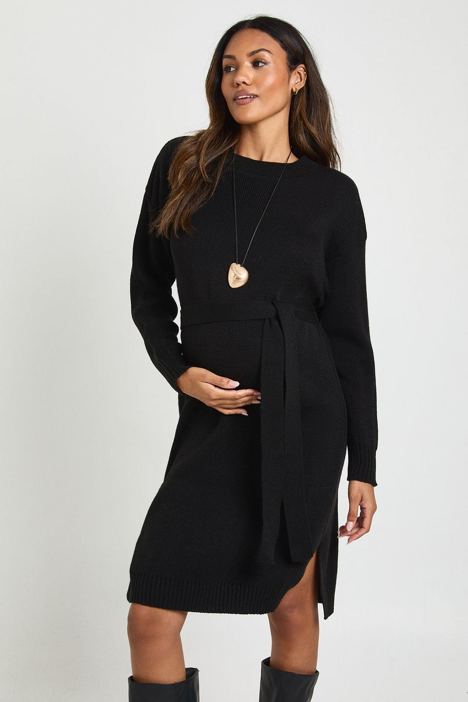 Maternity Crew Neck Jumper Midi Dress