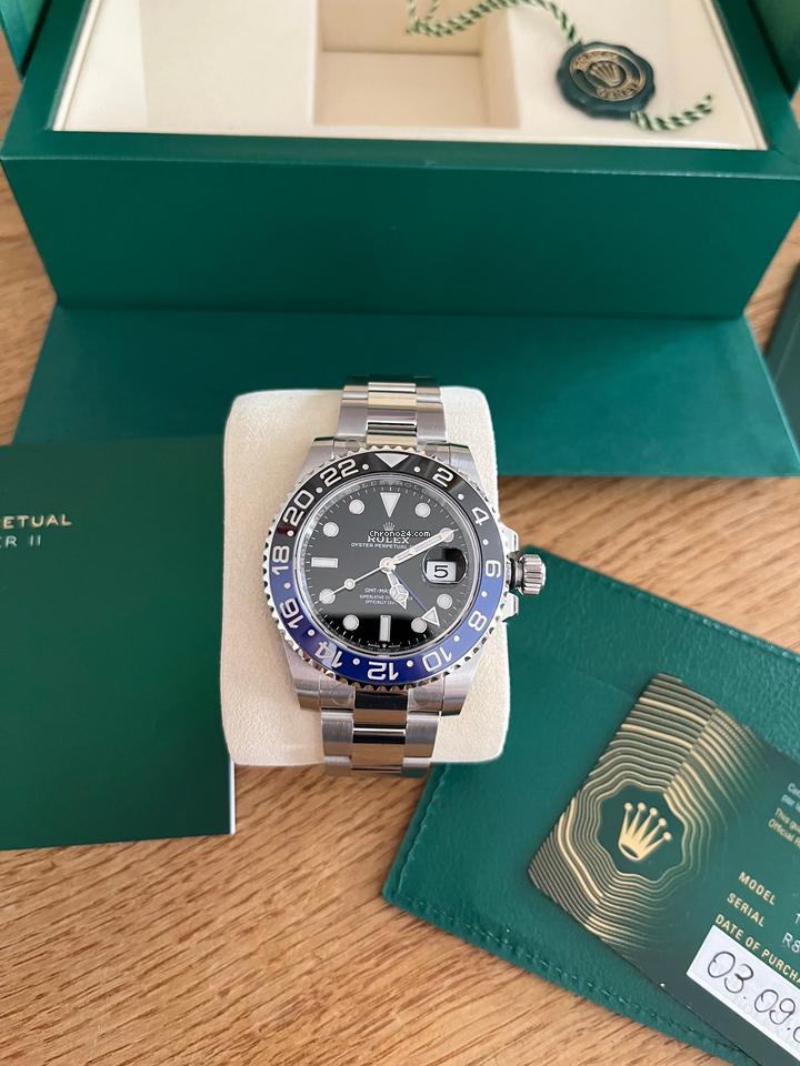 Rolex GMT Batman Full Set Neu und ungetragen