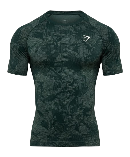 Geo Seamless T-Shirt (Deep Petrol Blue/Unit Green)