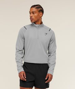 Gymshark Arrival Contrast 1/4 Zip Smokey Grey
