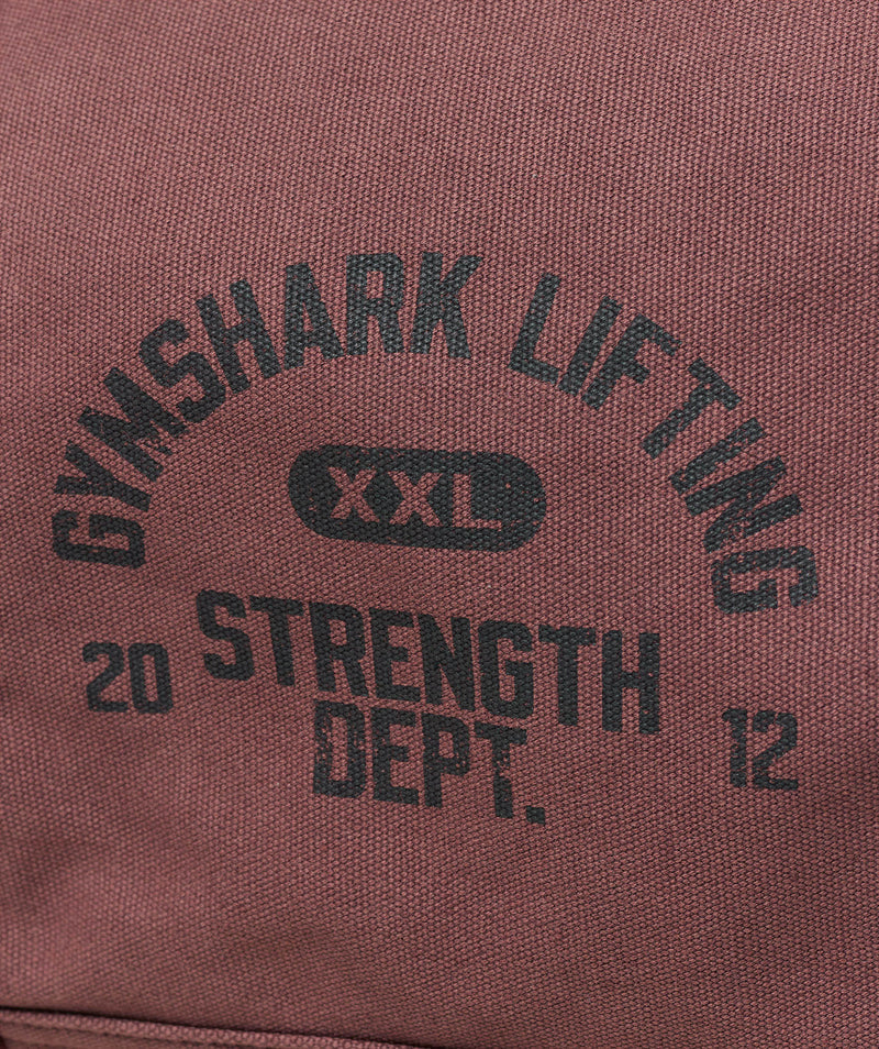 Gymshark Strength Dept Canvas Duffle Bag Burgundy Brown