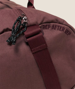 Women's Gymshark Strength Dept Canvas Duffle Bag Burgundy Brown