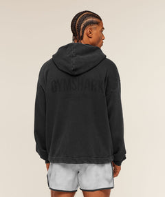 Gymshark Conditioning Club Washed Zip Through Hoodie Black