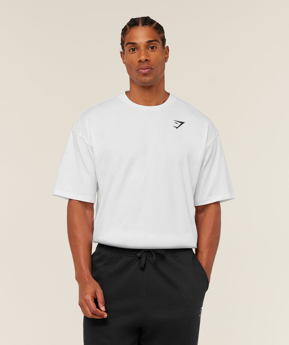 Gymshark Crest Oversized T-Shirt Gs White