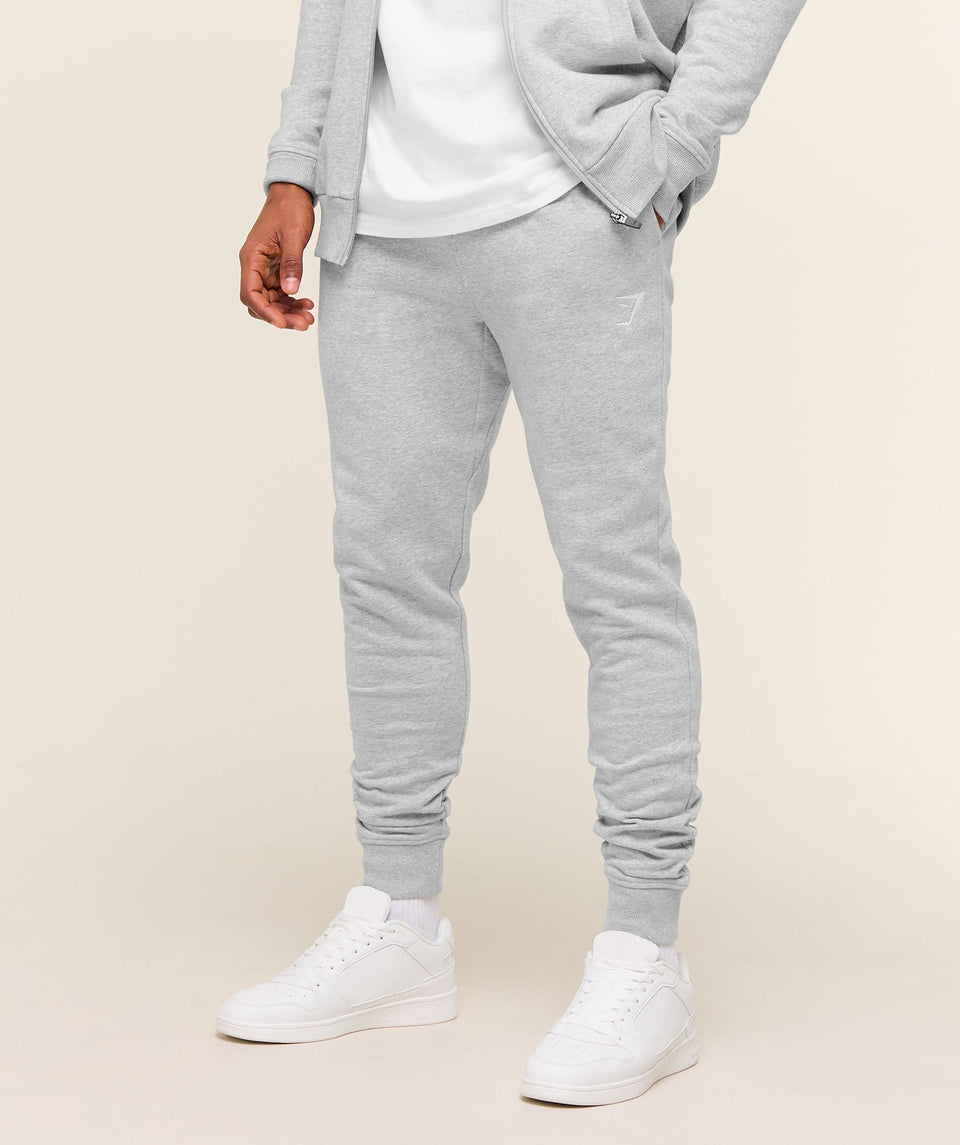 Gymshark Crest Joggers Light Grey Marl