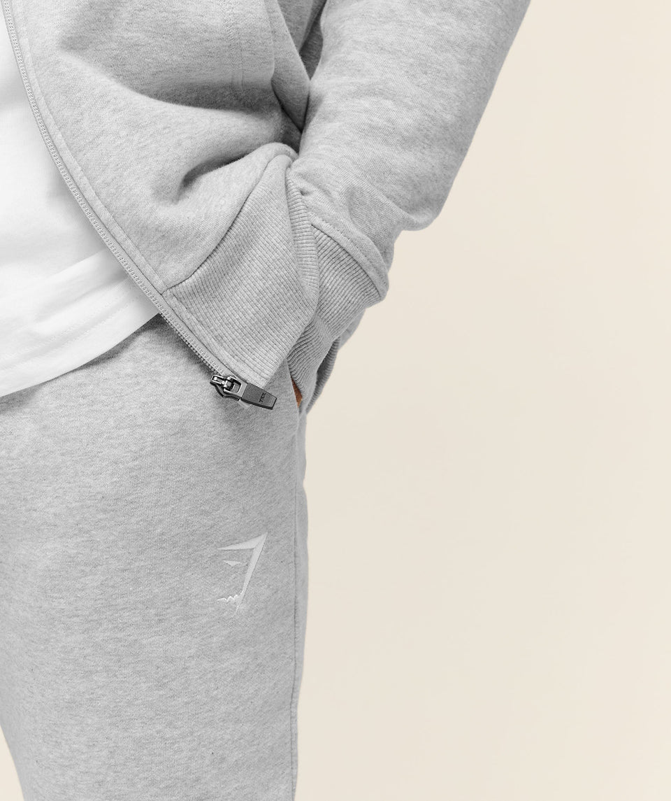 Gymshark Crest Joggers Light Grey Marl