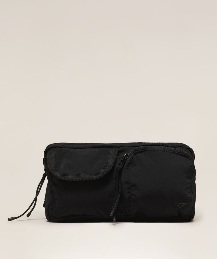 Women's Gymshark Pleat Sling Bag Black