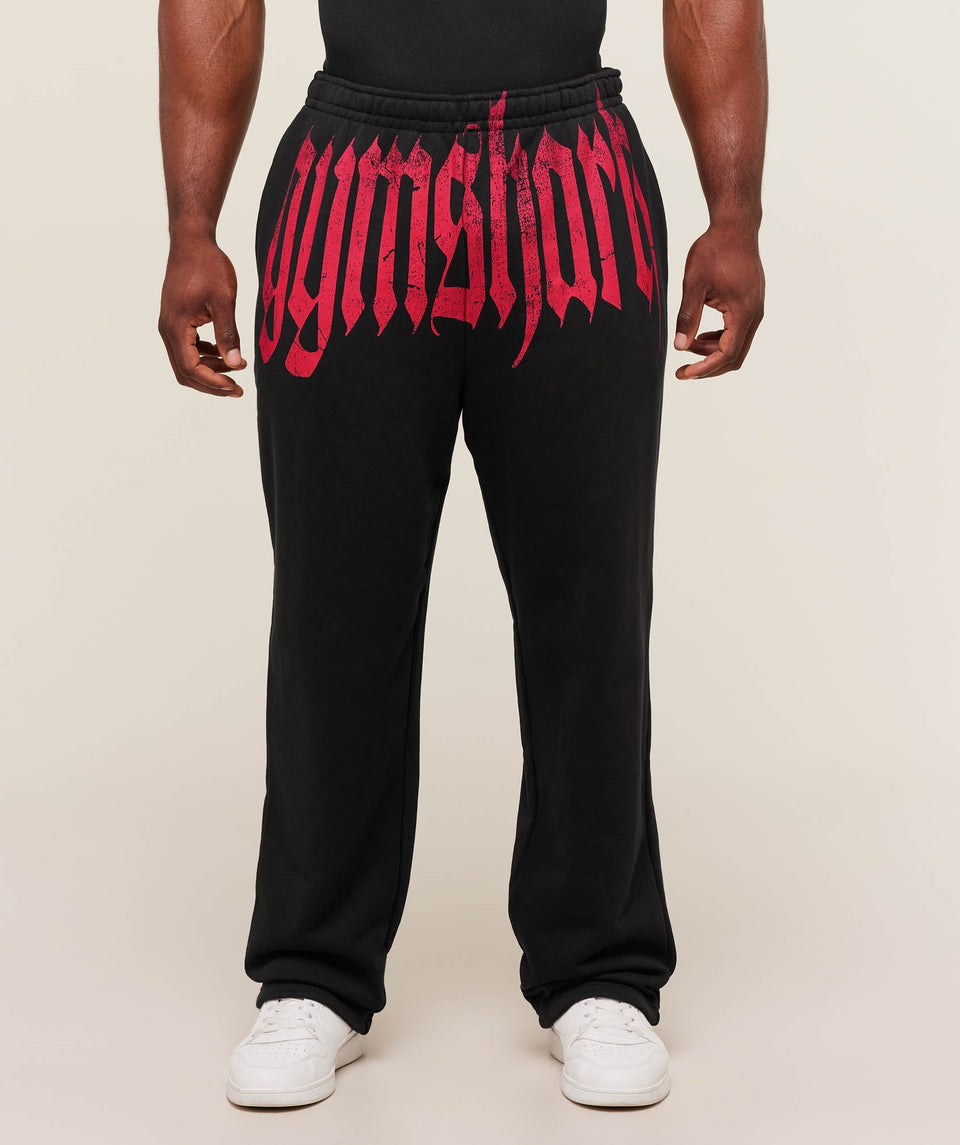 Gymshark Fade Graphic Straight Leg Jogger - GS Black