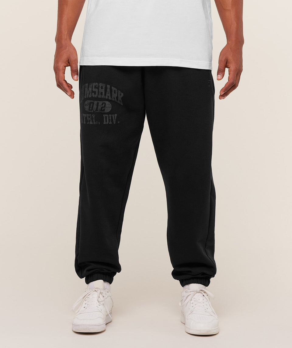 Gymshark Athletic Division Graphic Joggers GS Black