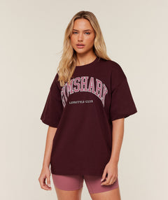 Gymshark Collegiate Graphic T-Shirt - GS Rich Maroon
